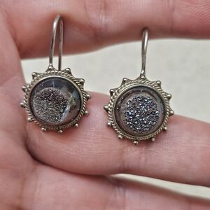 Gem Insider PJC 925 Sterling Silver Drusy Earrings-Cobalt Drusy
